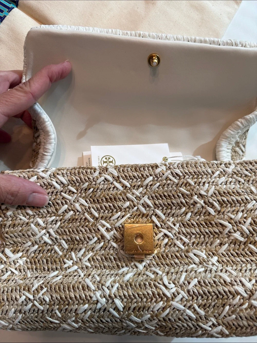 Tory Burch woven straw